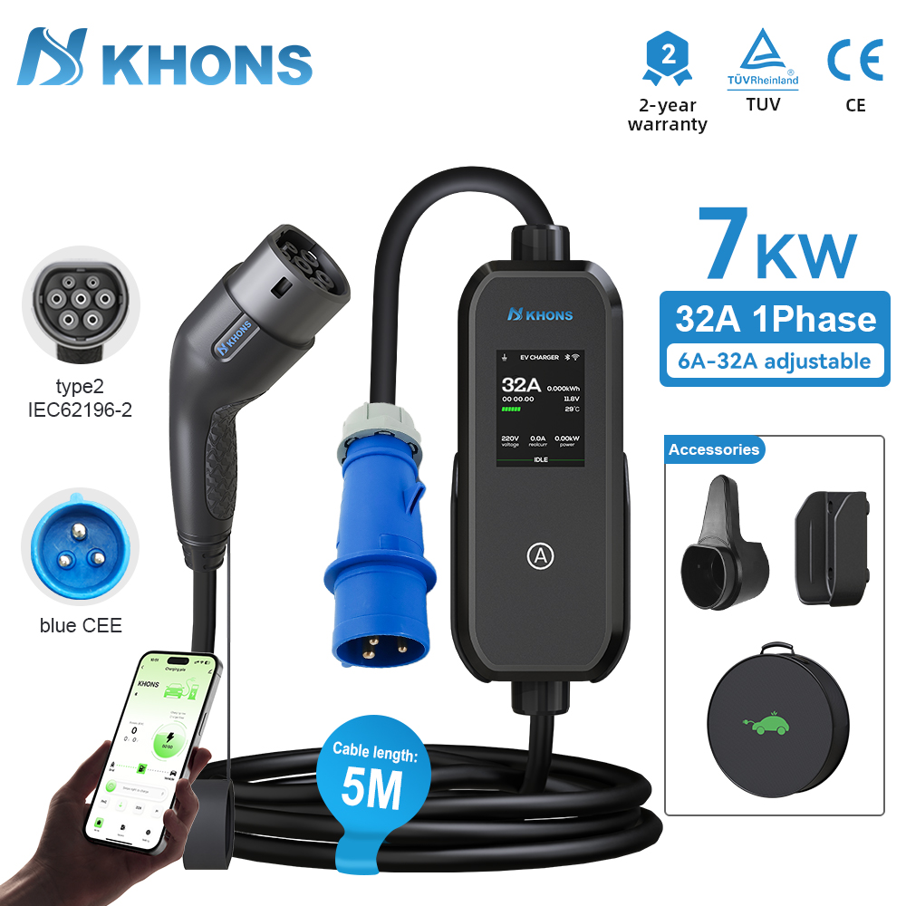 Khons 7kW Type2 EV Charger 32A - Pc Gaming Handheld Console review and price