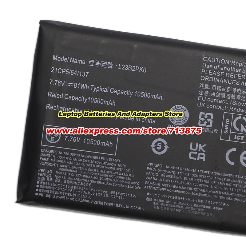 81Wh L23B2PK0 Battery 7.76V 10 - Gaming Console Lenovo review and price