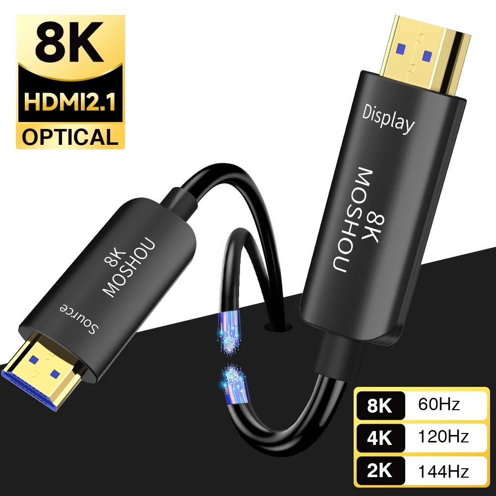 MOSHOU 8K Optical Fiber HDMI 2 - Hdmi Cable 2.1 review and price